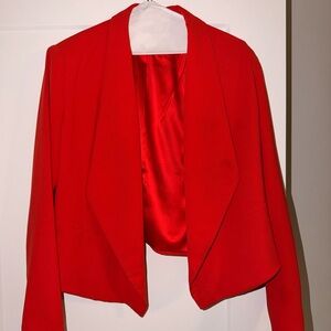 Philosophy Red Cropped Open Front Blazer Jacket – Size 6